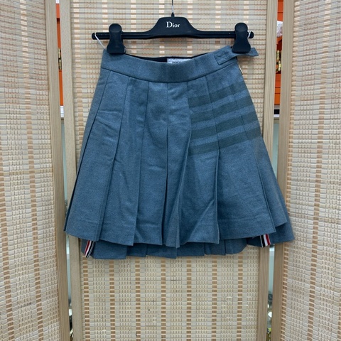 Thom Browne 暗紋四槓百褶裙 羊毛 王心凌同款 36碼 閒置 扣膜還在