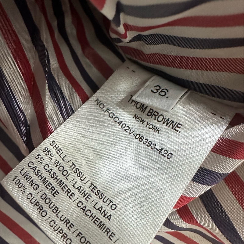 Thom Browne 暗紋四槓百褶裙 羊毛 王心凌同款 36碼 閒置 扣膜還在-3