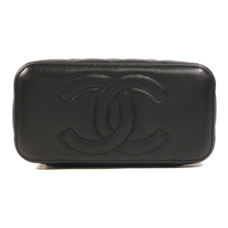 CHANEL 牛皮皮革Vanity Case金扣鏈帶肩背袋-3