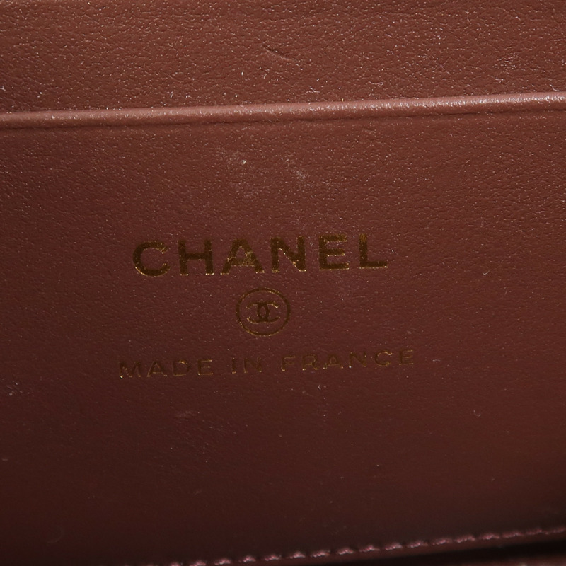 CHANEL 牛皮皮革Vanity Case金扣鏈帶肩背袋-5