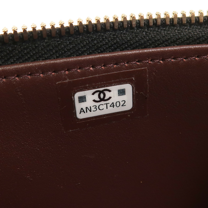 CHANEL 牛皮皮革Vanity Case金扣鏈帶肩背袋-6