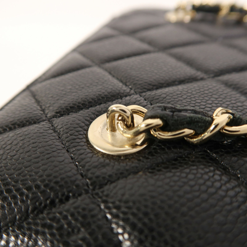 CHANEL 牛皮皮革Vanity Case金扣鏈帶肩背袋-15