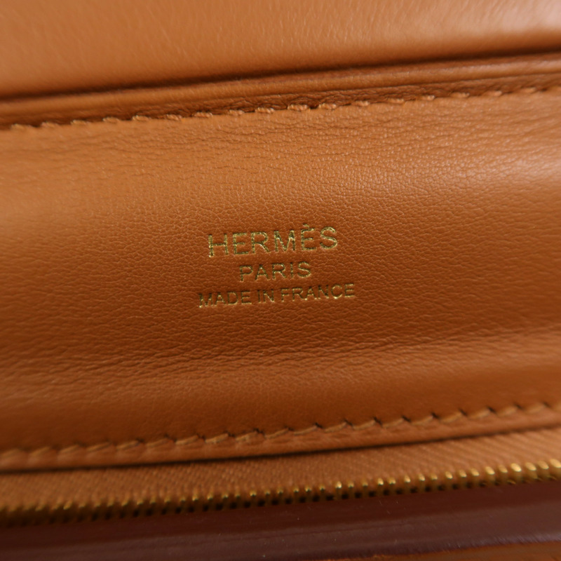 HERMES Evercolor皮革24/24 Mini金扣手挽肩背兩用袋Gold-5