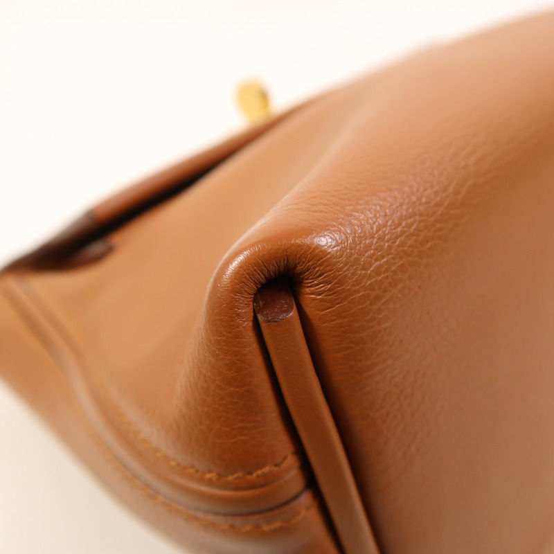 HERMES Evercolor皮革24/24 Mini金扣手挽肩背兩用袋Gold-10