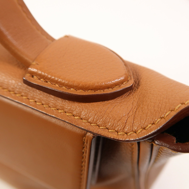 HERMES Evercolor皮革24/24 Mini金扣手挽肩背兩用袋Gold-13