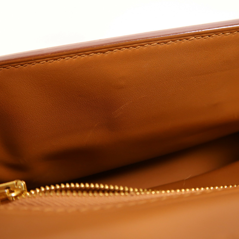 HERMES Evercolor皮革24/24 Mini金扣手挽肩背兩用袋Gold-18