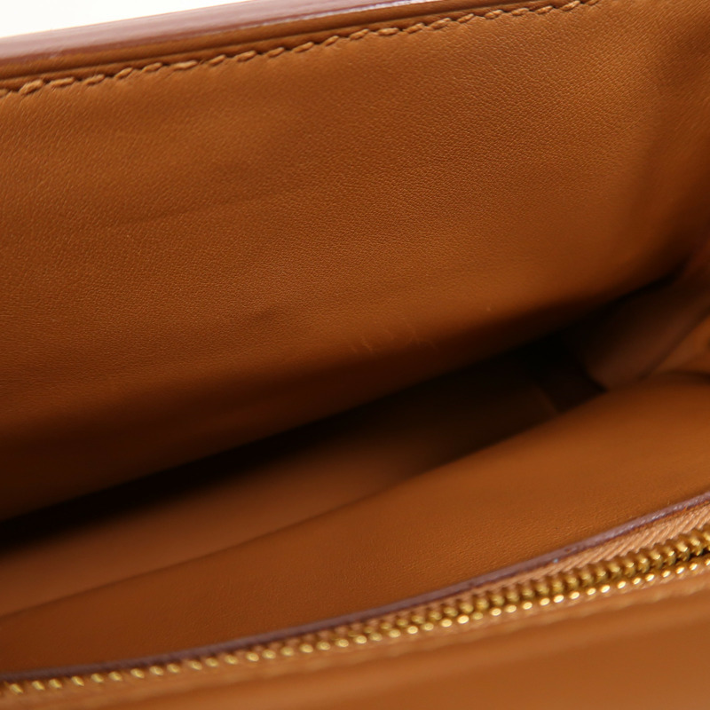 HERMES Evercolor皮革24/24 Mini金扣手挽肩背兩用袋Gold-19