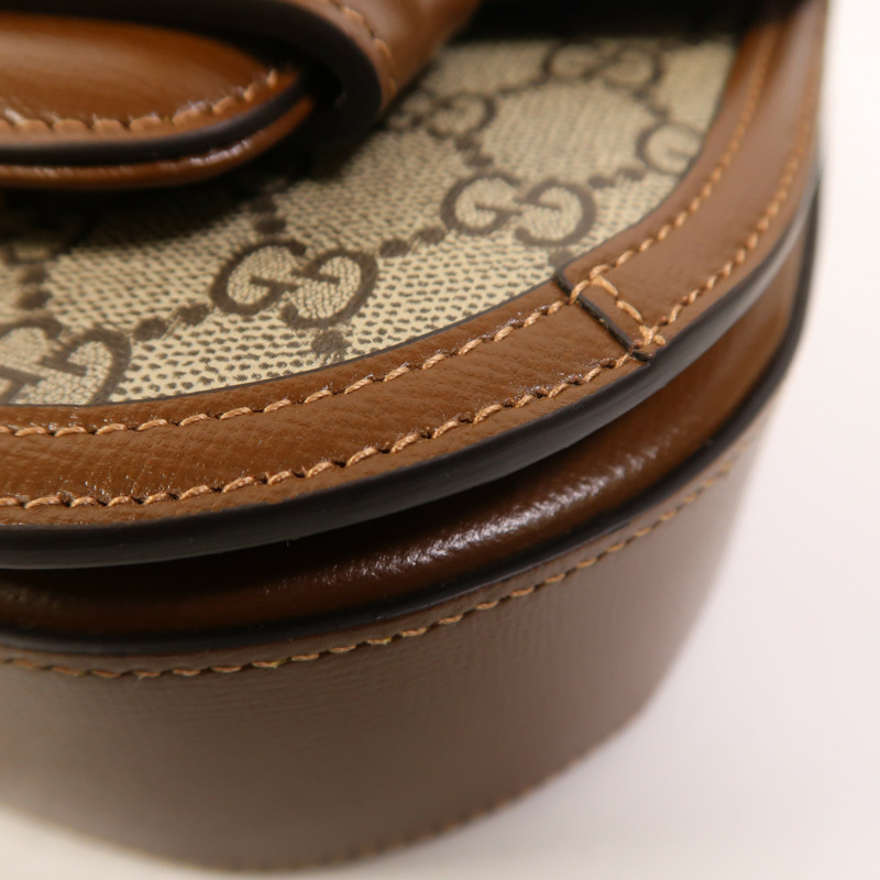 GUCCI 塗層帆布Horsebit 1955 Mini Top Handle金扣手挽肩背兩用袋-9