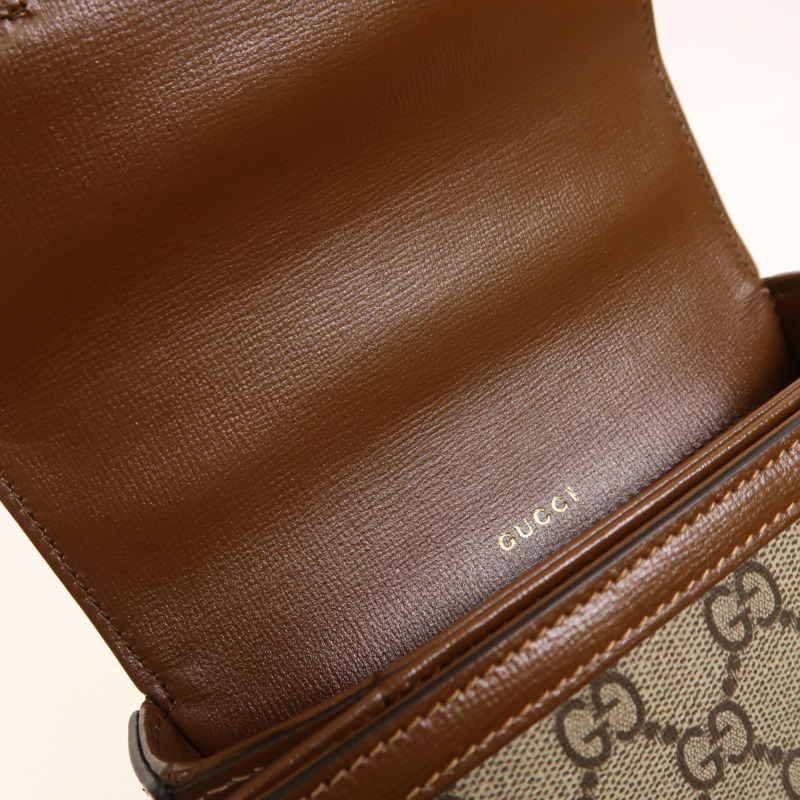 GUCCI 塗層帆布Horsebit 1955 Mini Top Handle金扣手挽肩背兩用袋-16