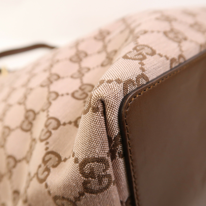 GUCCI 帆布Tote Bag金扣肩背袋-9