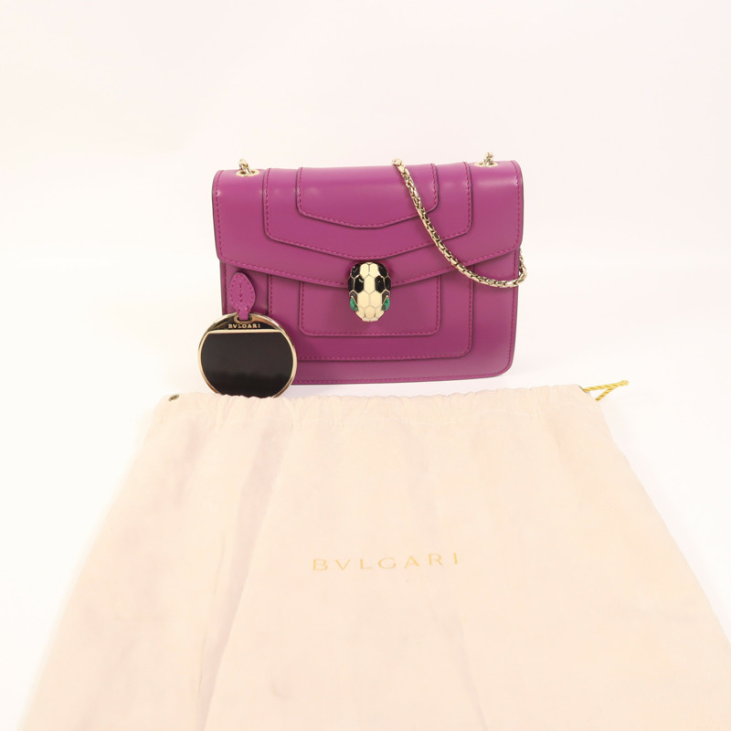 BVLGARI 牛皮皮革Serpenti Forever鏈帶肩背袋-8