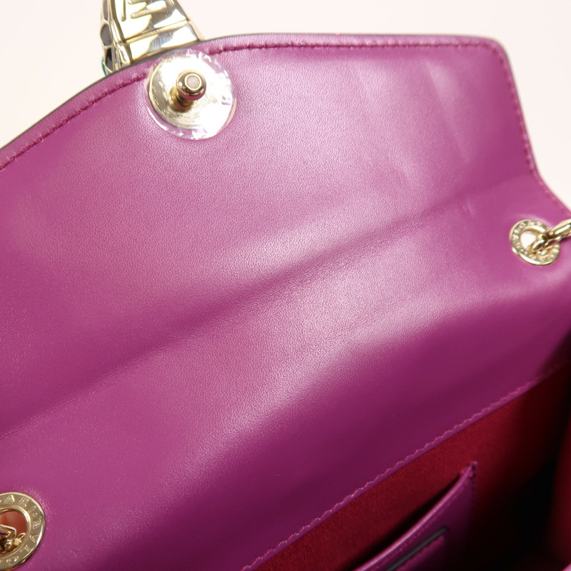 BVLGARI 牛皮皮革Serpenti Forever鏈帶肩背袋-17