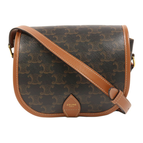 CELINE 塗層帆布Folco金扣肩背袋