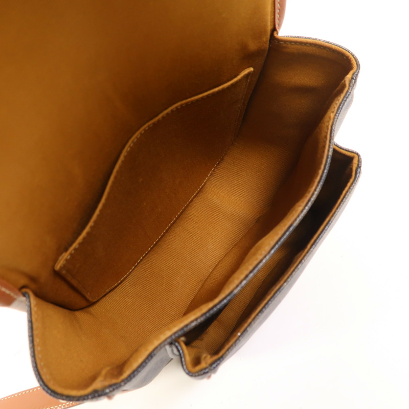 CELINE 塗層帆布Folco金扣肩背袋-4