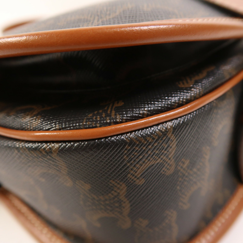 CELINE 塗層帆布Folco金扣肩背袋-9