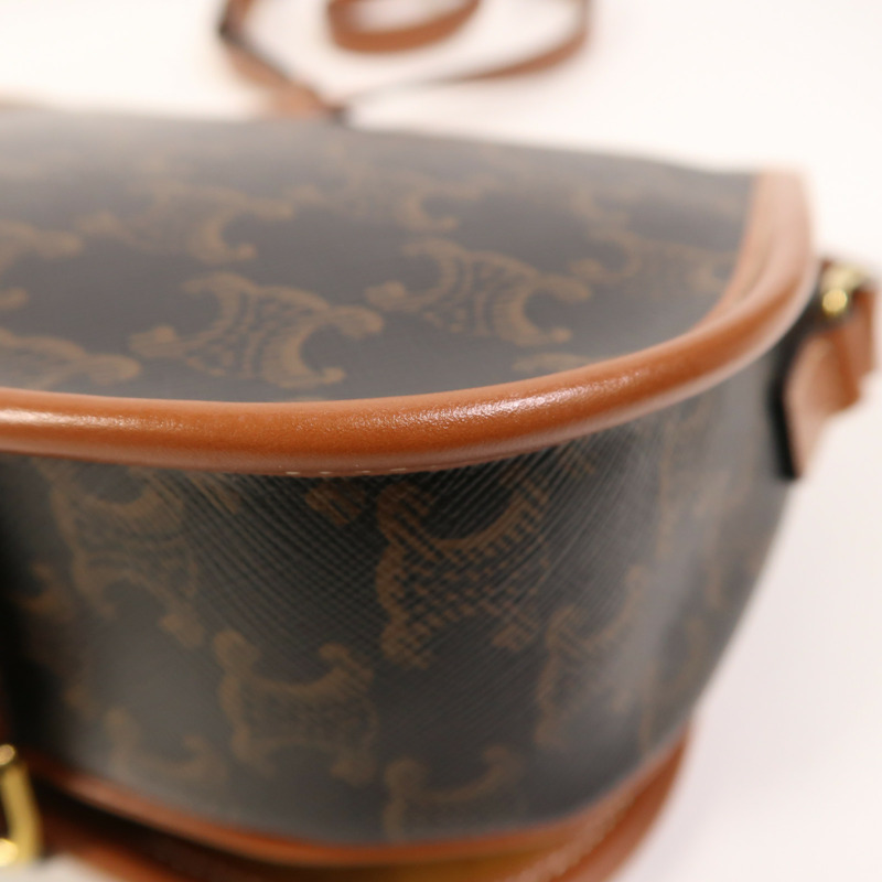 CELINE 塗層帆布Folco金扣肩背袋-10