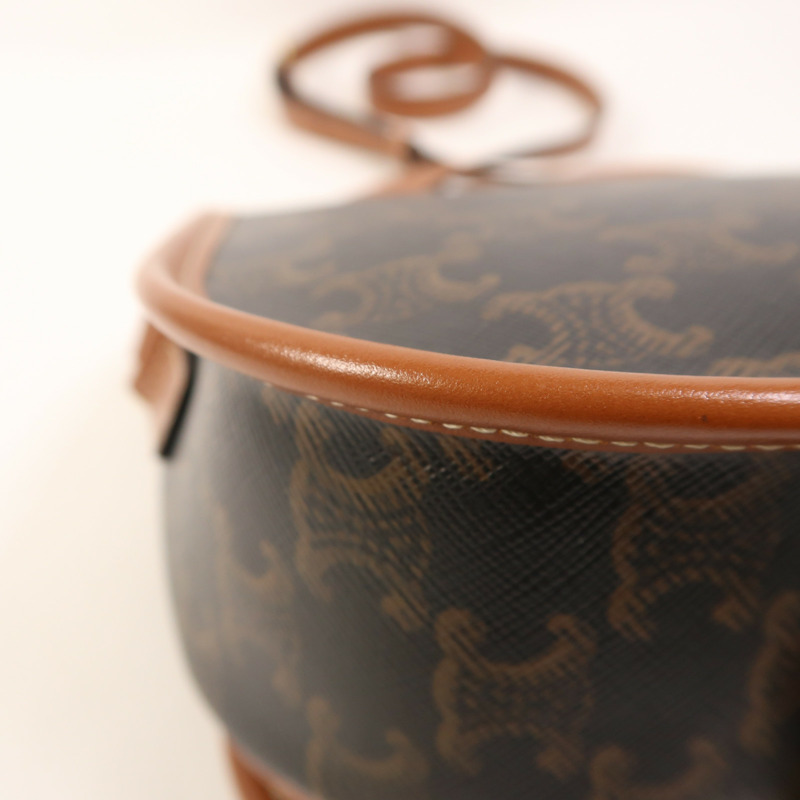 CELINE 塗層帆布Folco金扣肩背袋-11