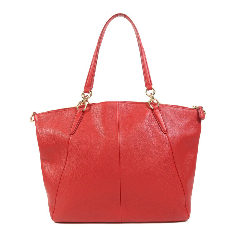 COACH 牛皮皮革2 Way Shoulder金扣手挽肩背兩用袋-1