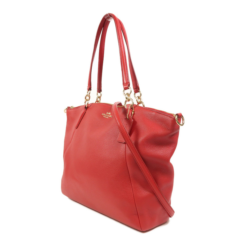 COACH 牛皮皮革2 Way Shoulder金扣手挽肩背兩用袋-2