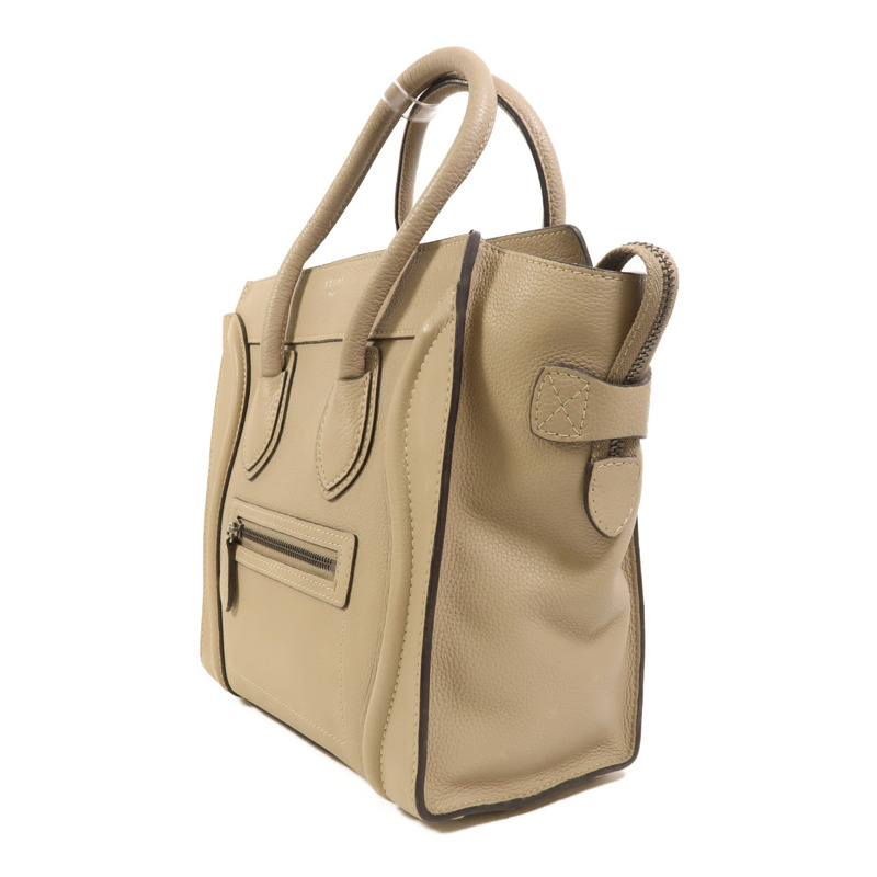 CELINE 牛皮皮革Micro Luggage銀扣手挽袋-2