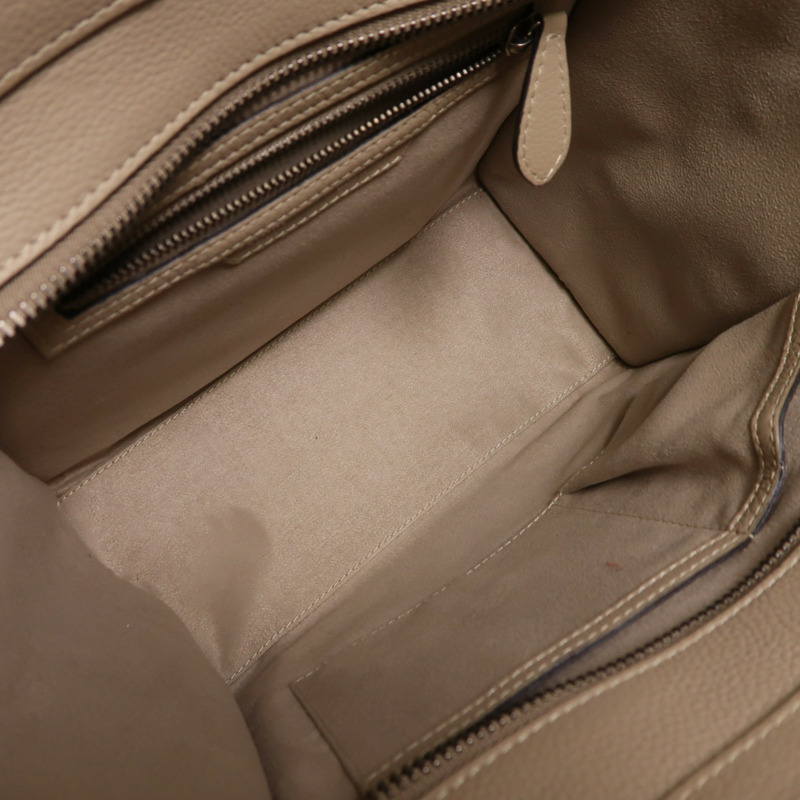 CELINE 牛皮皮革Micro Luggage銀扣手挽袋-4