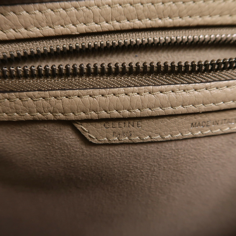 CELINE 牛皮皮革Micro Luggage銀扣手挽袋-5