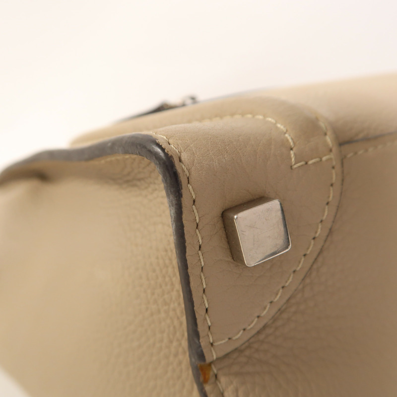 CELINE 牛皮皮革Micro Luggage銀扣手挽袋-9
