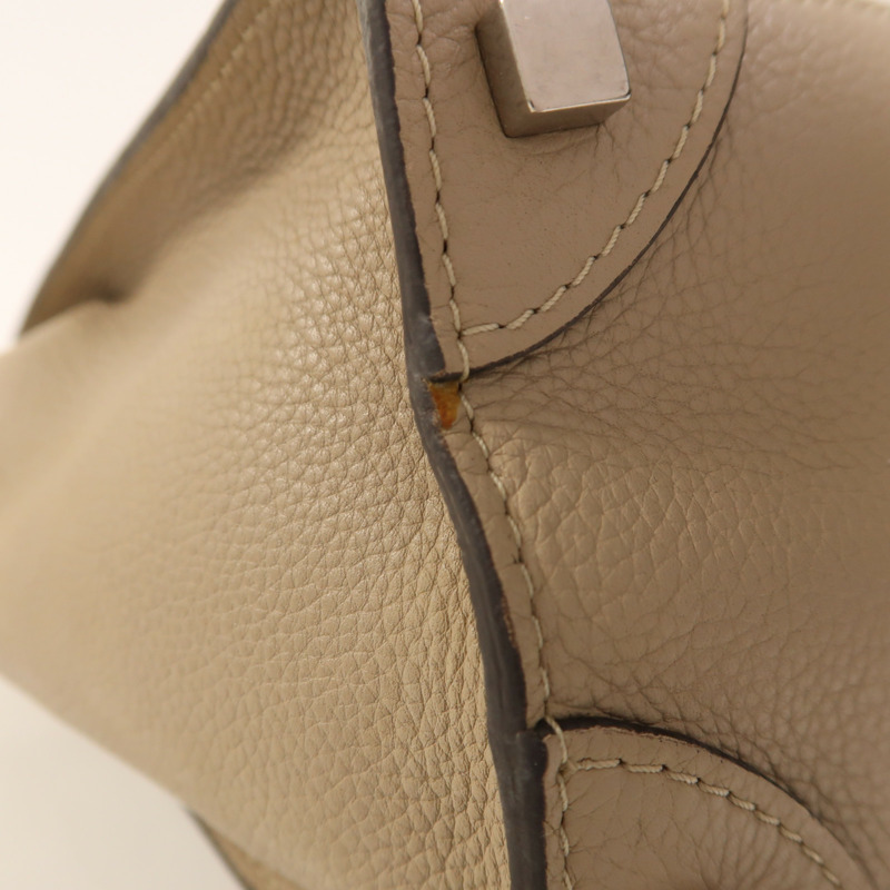 CELINE 牛皮皮革Micro Luggage銀扣手挽袋-12