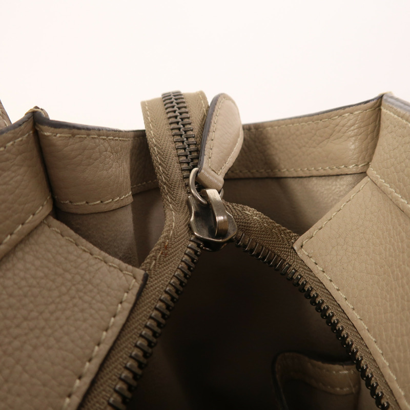 CELINE 牛皮皮革Micro Luggage銀扣手挽袋-15