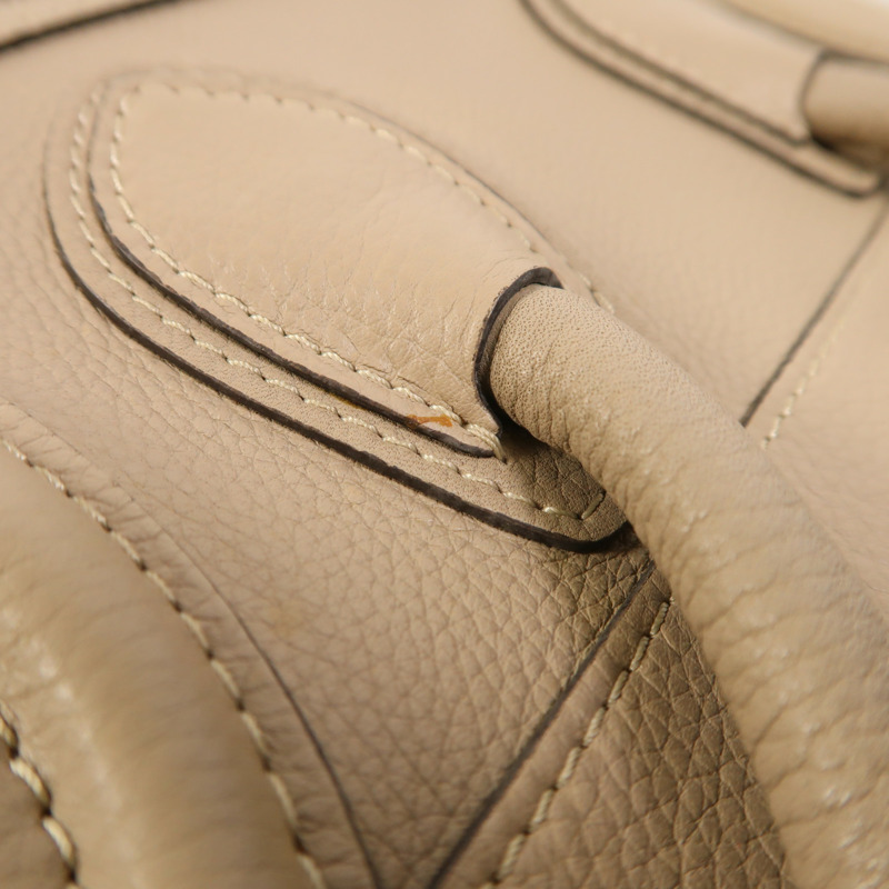 CELINE 牛皮皮革Micro Luggage銀扣手挽袋-17
