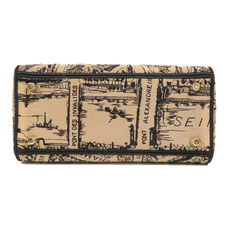 Dior 帆布Lady Dior D Lite Medium金扣手挽肩背兩用袋-3