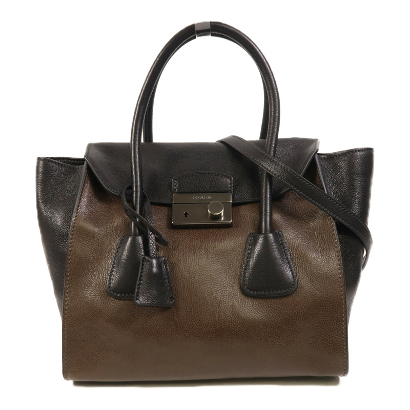 PRADA 牛皮皮革2 Way Shoulder手挽肩背兩用袋-0