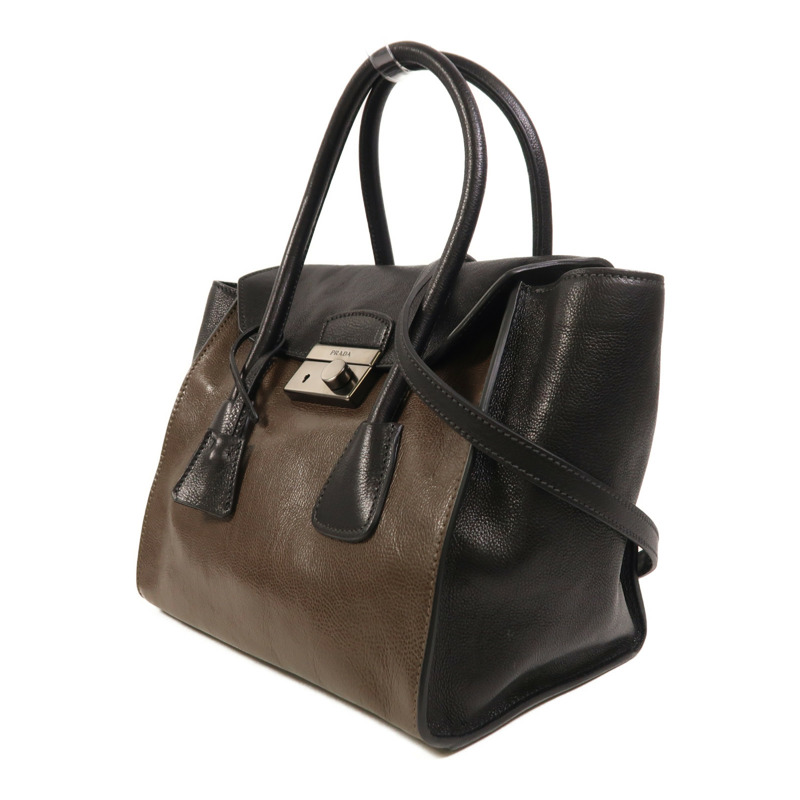 PRADA 牛皮皮革2 Way Shoulder手挽肩背兩用袋-2
