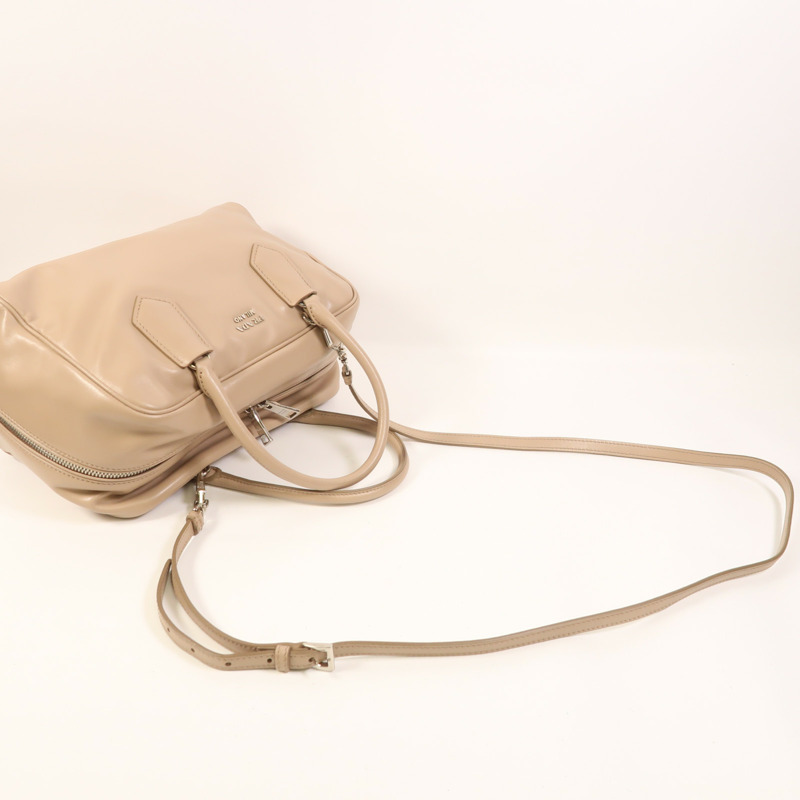 PRADA 羊皮皮革2 Way Shoulder銀扣手挽肩背兩用袋-9