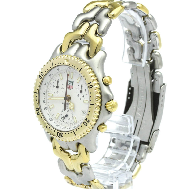 TAG HEUER Sel計時碼錶鍍金鋼男錶S35.006拋光-1