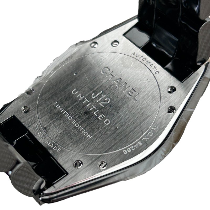 CHANEL 香奈兒 J12 UNTITLED 38MM AUTOMATIC 黑色高科技精密陶瓷錶殼 黑色幾何圖騰面盤 LIMITED EDITION 1200 SWISS MADE-1