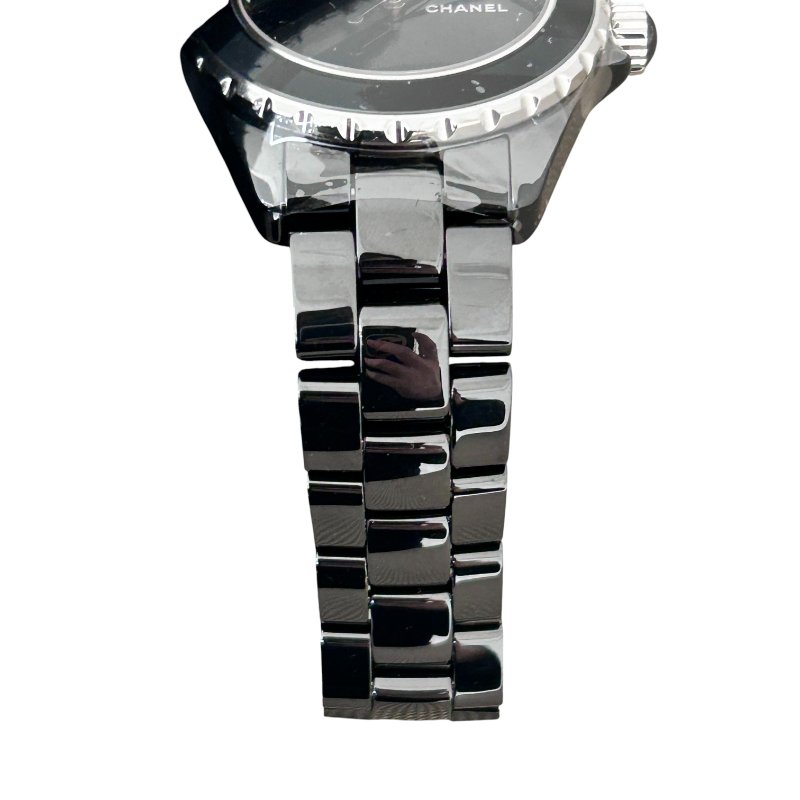 CHANEL 香奈兒 J12 UNTITLED 38MM AUTOMATIC 黑色高科技精密陶瓷錶殼 黑色幾何圖騰面盤 LIMITED EDITION 1200 SWISS MADE-5