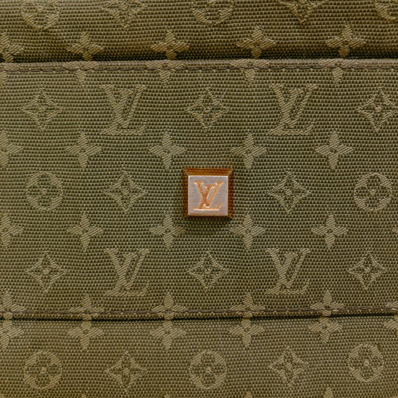 TW4725  Louis Vuitton路易威登 綠色經典花紋 中古帆布手提包 Monogram Canvas Mini Lin Josephine Bag-7