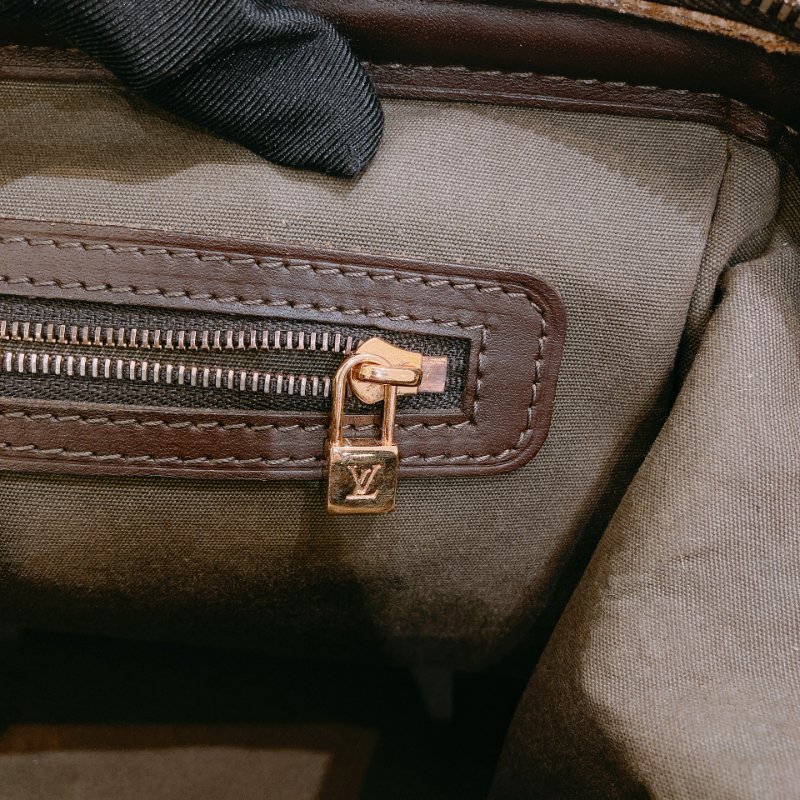 TW4725  Louis Vuitton路易威登 綠色經典花紋 中古帆布手提包 Monogram Canvas Mini Lin Josephine Bag-17