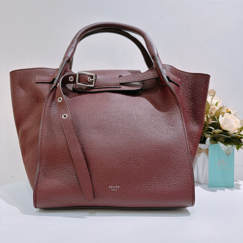 TW4725 Celine 塞琳 手提 斜肩包 酒紅色 全皮 Medium Big Bag Burgundy-0
