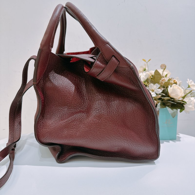 TW4725 Celine 塞琳 手提 斜肩包 酒紅色 全皮 Medium Big Bag Burgundy-3