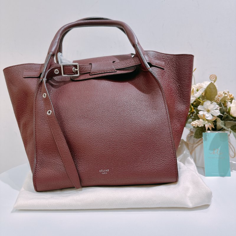 TW4725 Celine 塞琳 手提 斜肩包 酒紅色 全皮 Medium Big Bag Burgundy-19