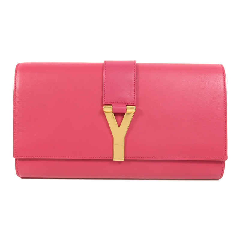 SAINT LAURENT 牛皮皮革Y Line Clutch Bag金扣手拿包-0