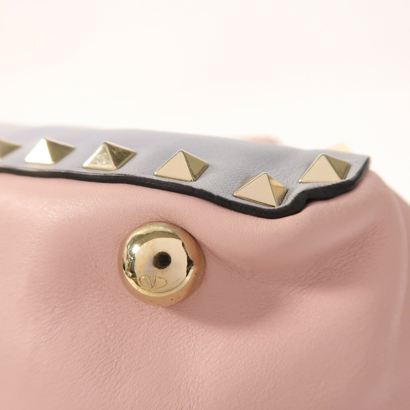 Valentino 羊皮皮革2 Way Shoulder金扣手挽肩背兩用袋-11