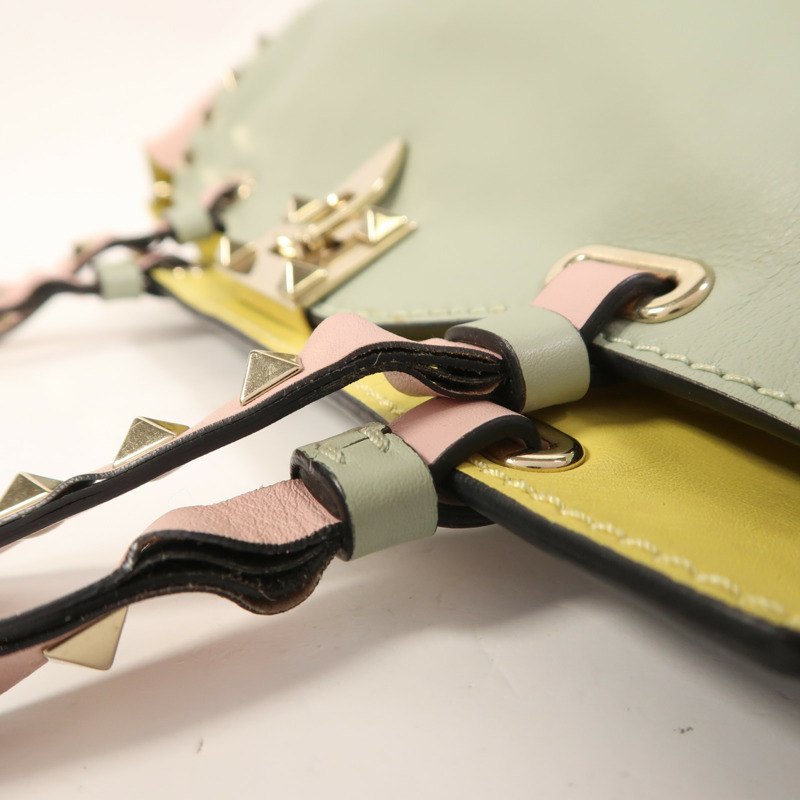 Valentino 羊皮皮革2 Way Shoulder金扣手挽肩背兩用袋-14