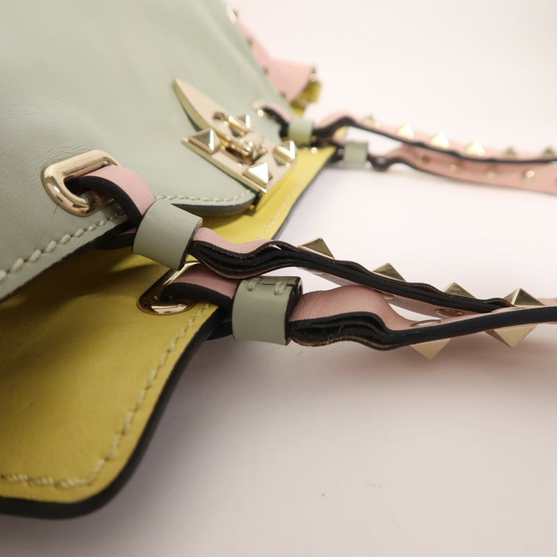 Valentino 羊皮皮革2 Way Shoulder金扣手挽肩背兩用袋-15
