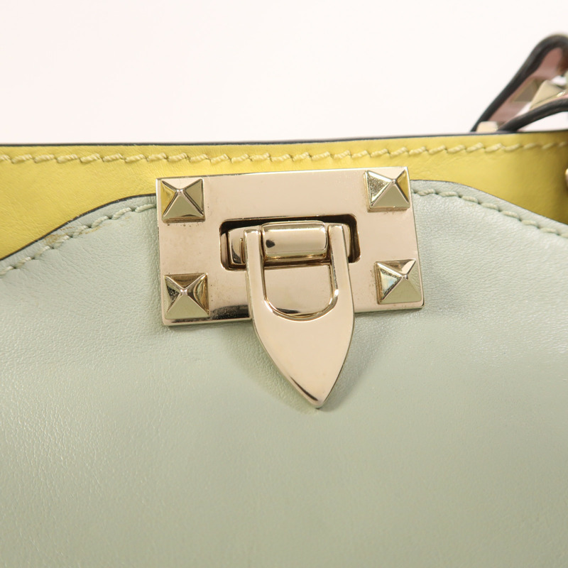 Valentino 羊皮皮革2 Way Shoulder金扣手挽肩背兩用袋-16