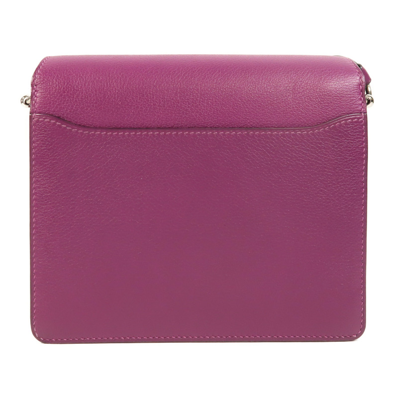 HERMES Evercolor皮革Roulis Mini銀扣肩背袋Anemone-1