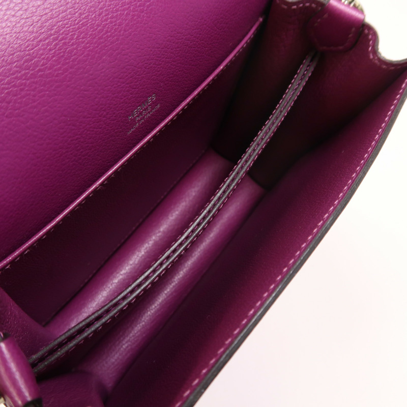 HERMES Evercolor皮革Roulis Mini銀扣肩背袋Anemone-4