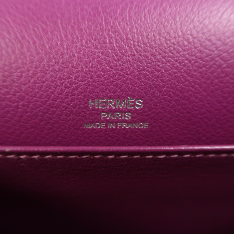 HERMES Evercolor皮革Roulis Mini銀扣肩背袋Anemone-5